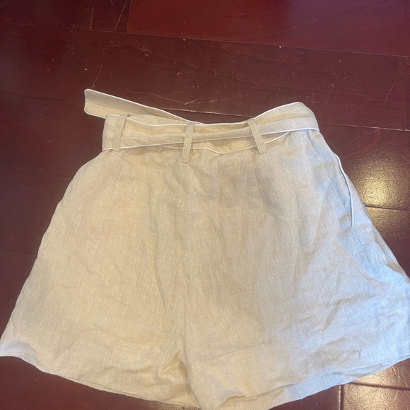 STAUD Eris Linen Belted Shorts NWOT - Picture 4 of 4